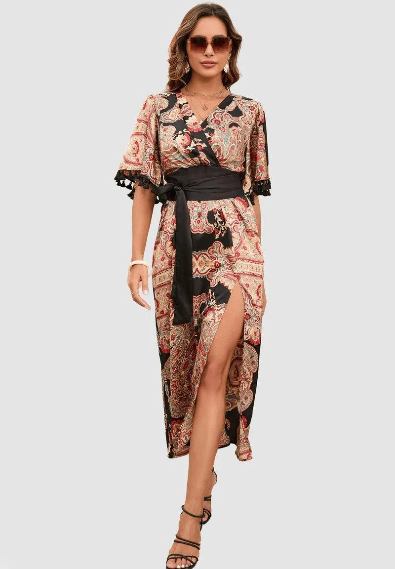 ESTAMPADO LARGO - Vestido largo - black