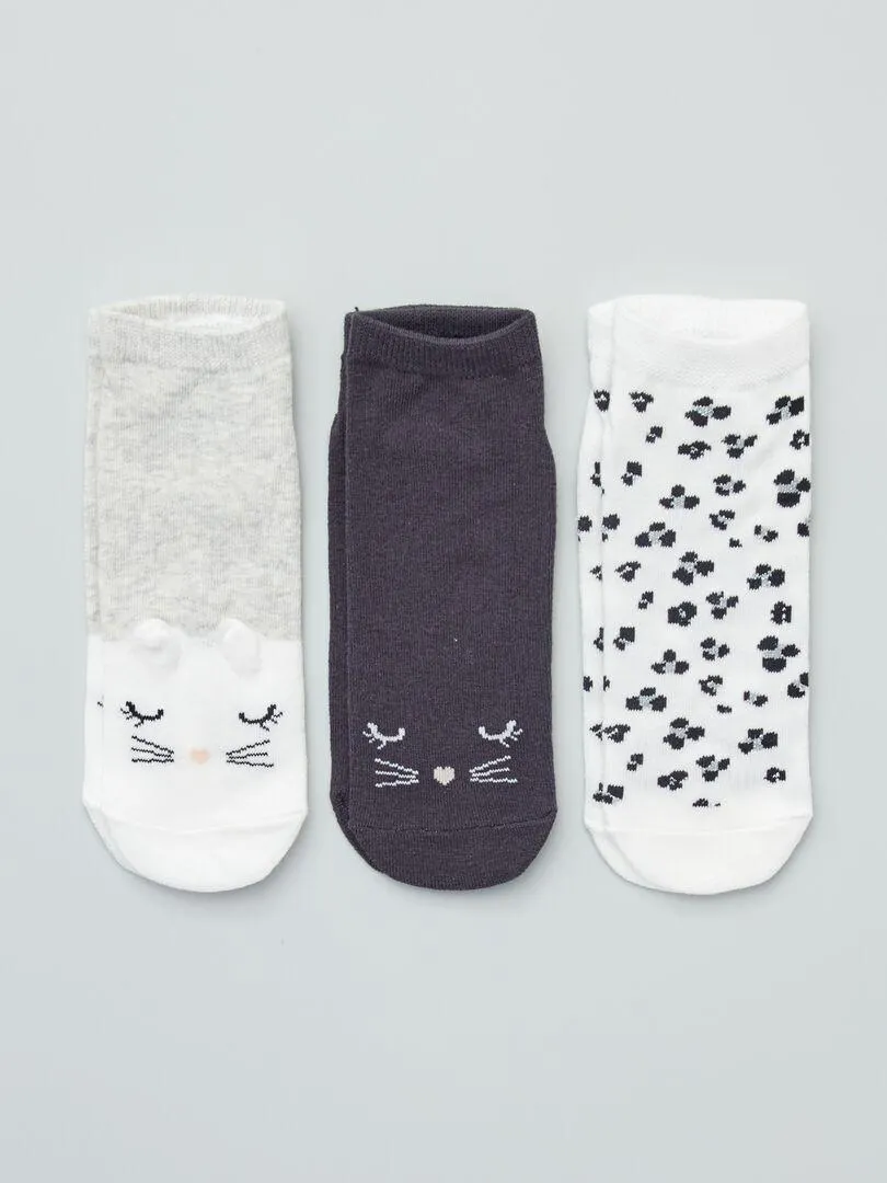 Pack de 3 pares calcetines fantasía - gato