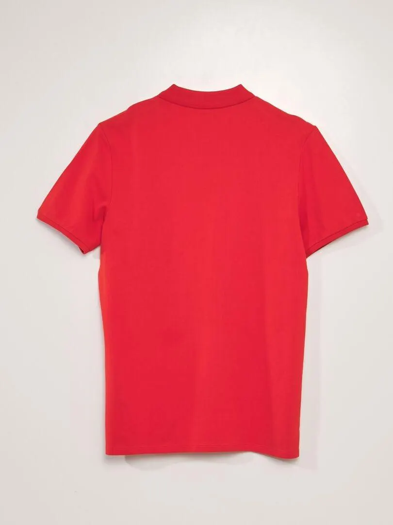 Polo de piqué de algodón - ROJO