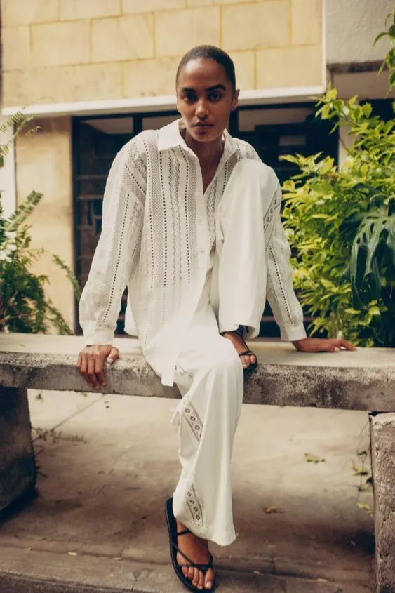 CAMISA COMBINADA CALADOS