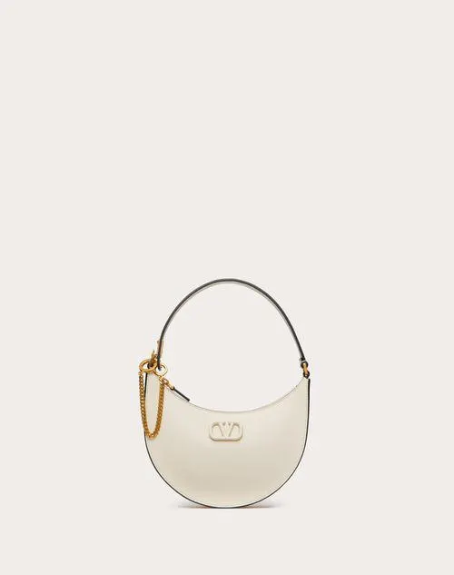 BOLSO HOBO MINI VLOGO SIGNATURE DE PIEL DE BECERRO GRANULADA
