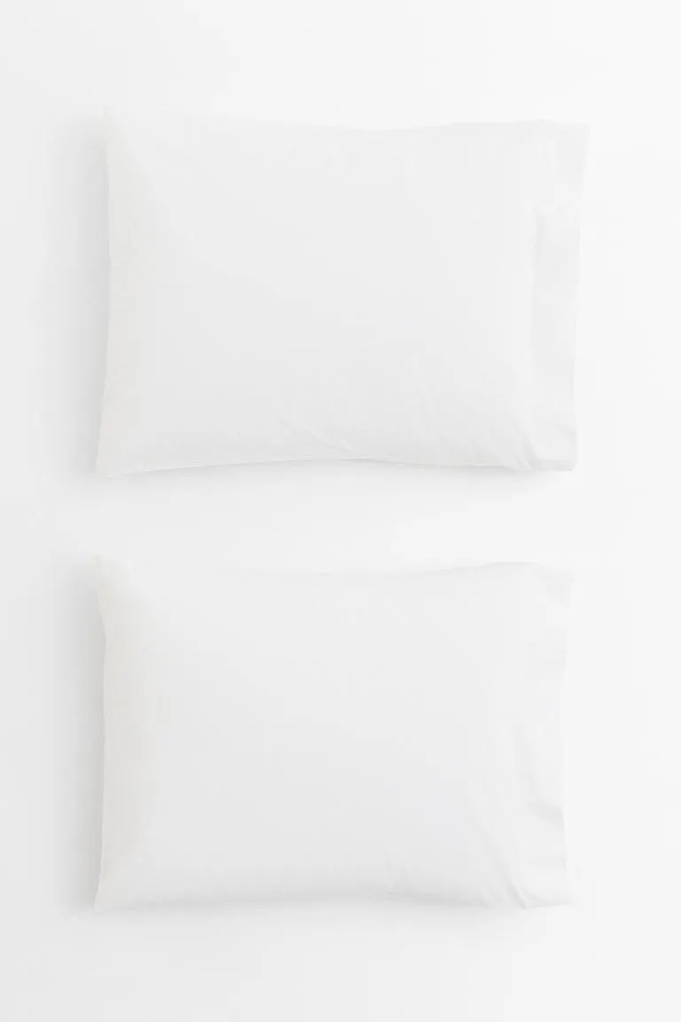 Pack de 2 fundas de almohada en percal de algodón