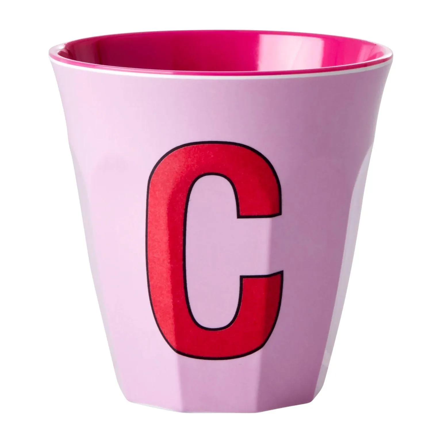 Taza melamina Rice mediana letra C 30 cl Pink