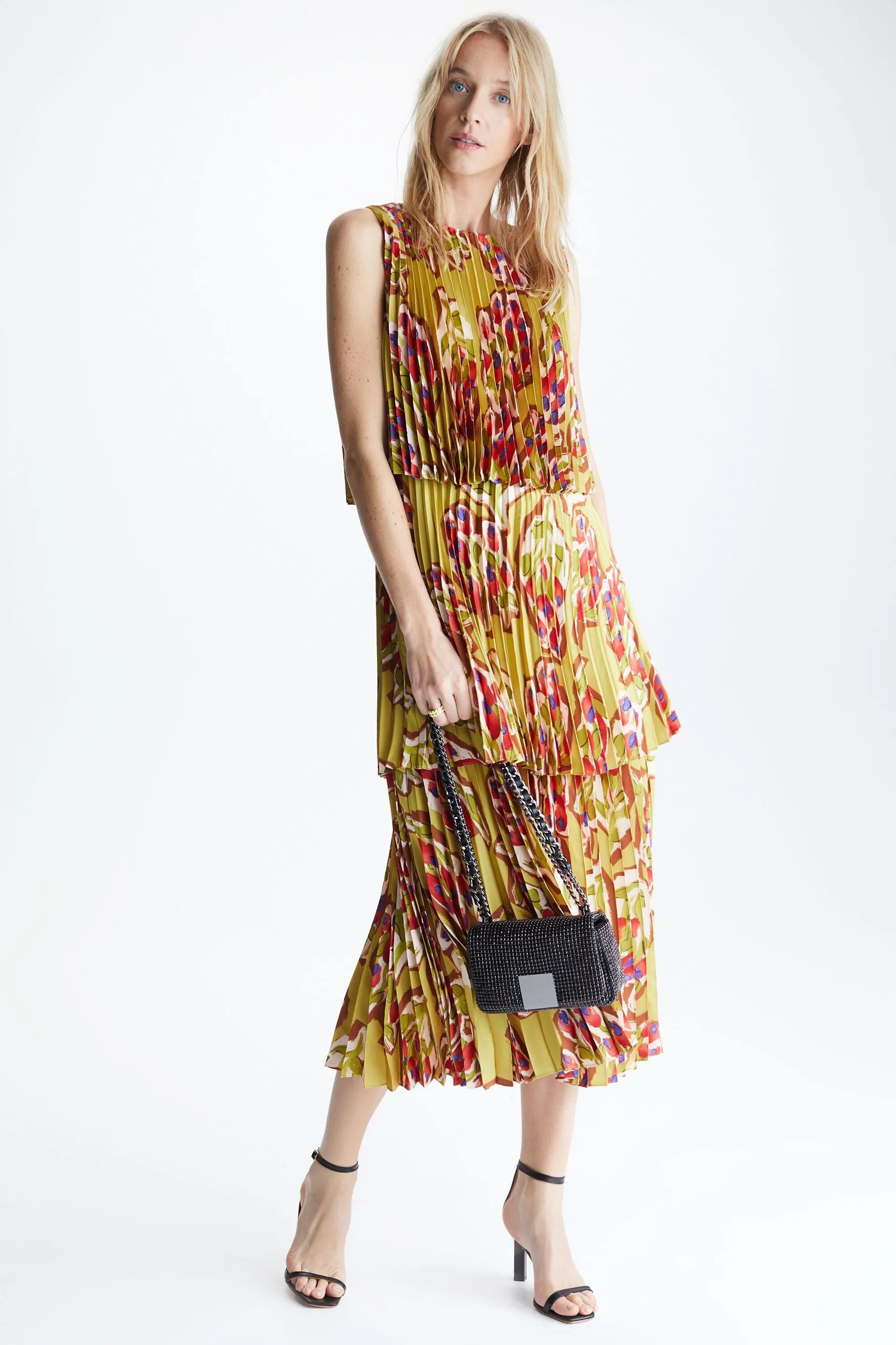 VESTIDO PLISADO TWILL ESTAMPADO VERSALLES