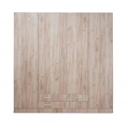 Armario de 4 puertas y 2cajones en color roble grey