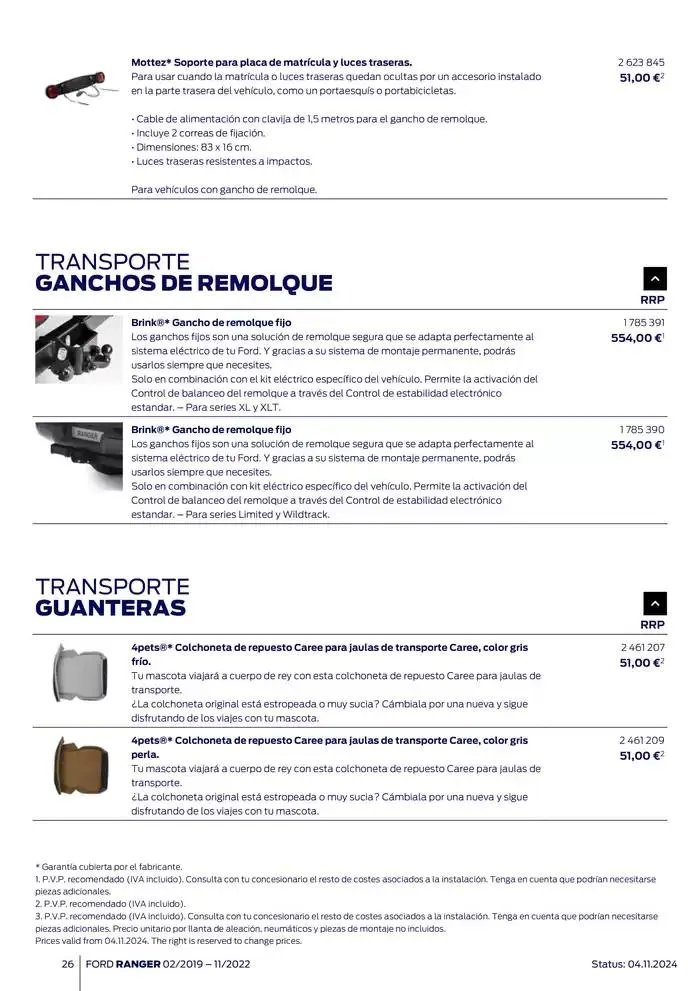 Catálogo de Ford de accesorios Ford Ranger 13 de noviembre al 13 de noviembre 2025 - Página 26