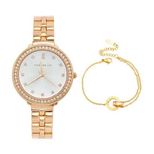 Set reloj y pulsera dorado mujer - 21238