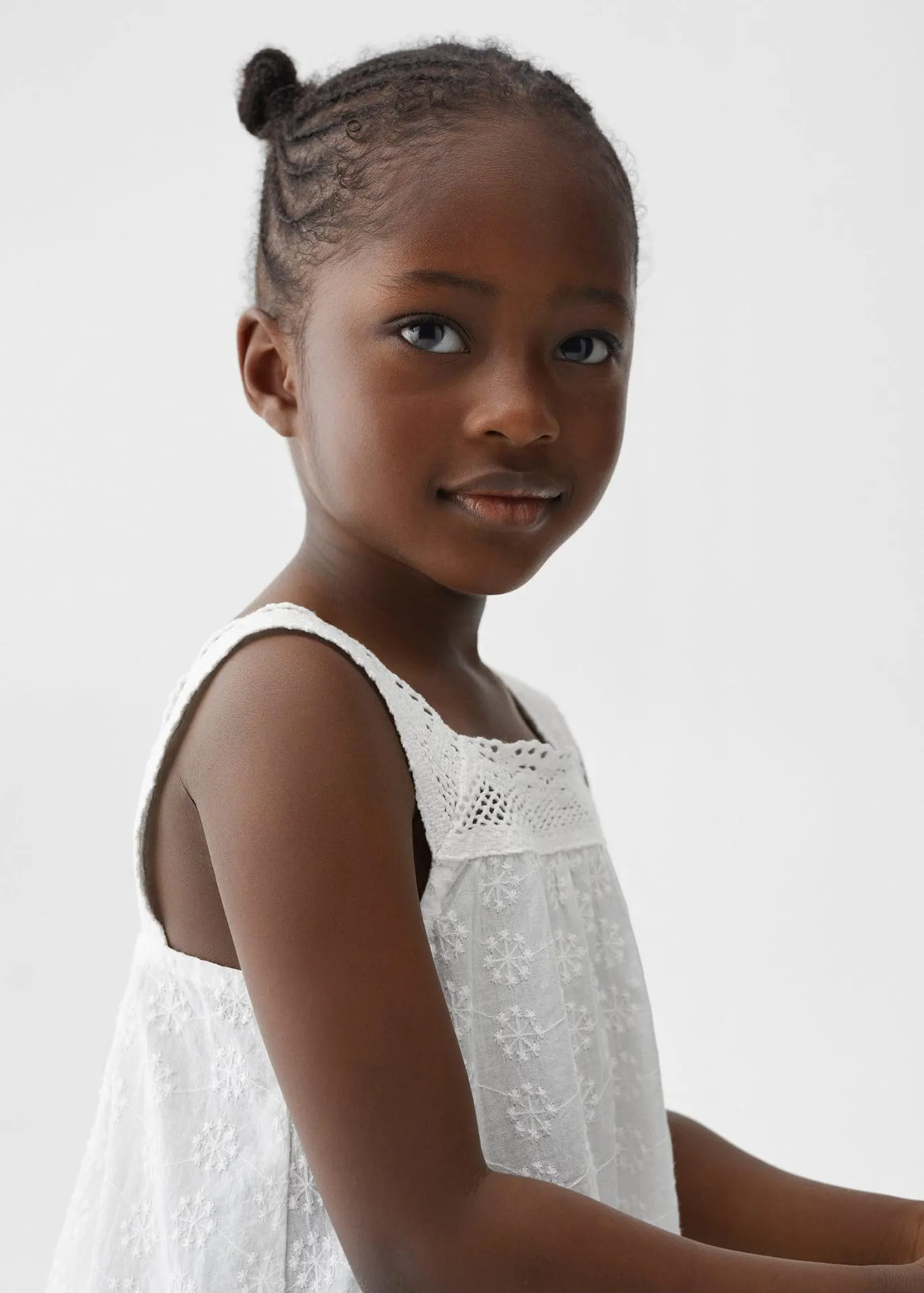 Vestido bordado algodón