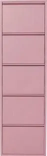 Zapatero de acero rosa 5 compartimentos 50x173 cm