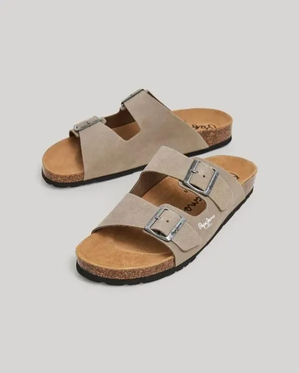 Sandalias Abiertas Hombre Beige PMS90112