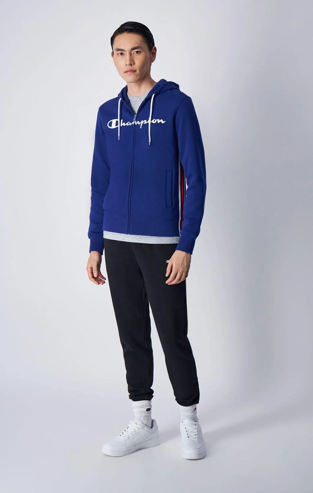 Dark Blue Chándal de felpa perchada Power con cremallera