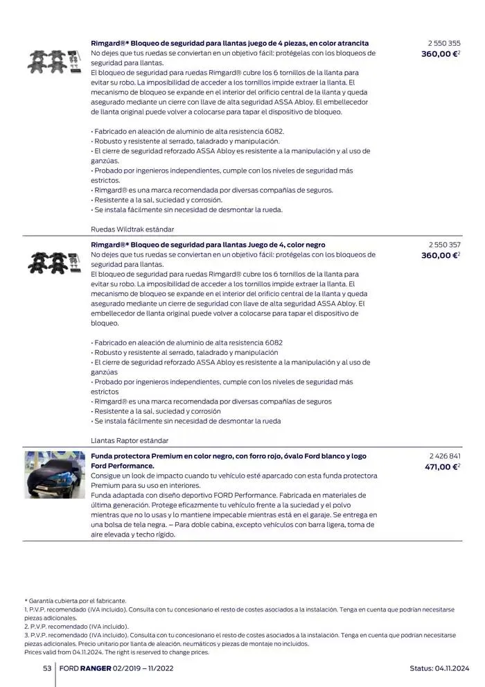 Catálogo de Ford de accesorios Ford Ranger 13 de noviembre al 13 de noviembre 2025 - Página 53