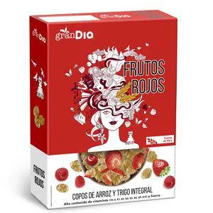 DIA GRANDIA cereales copos de arroz y trigo integral con frutos rojos paquete 300 gr