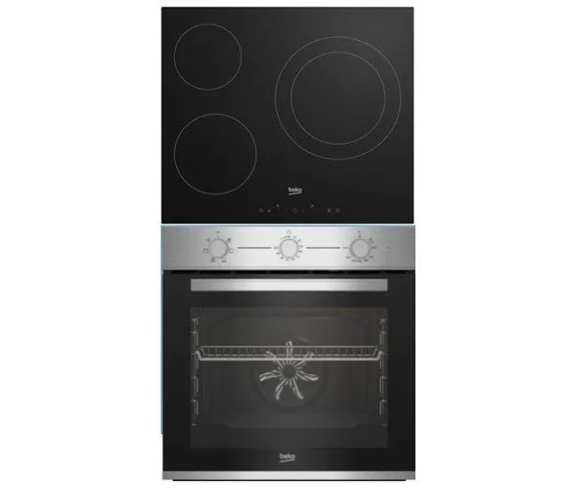 CONJUNTO HORNO MULTIFUNCION + PLACA VITROCERAMICA BEKO BBSE12121XD