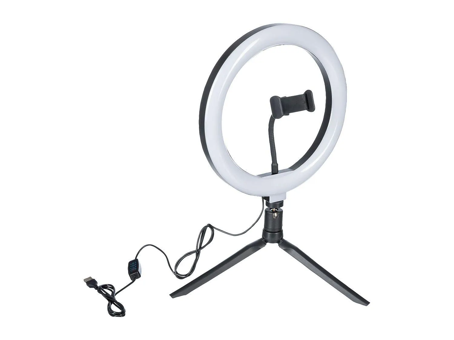 Aro de luz LED con soporte para móvil