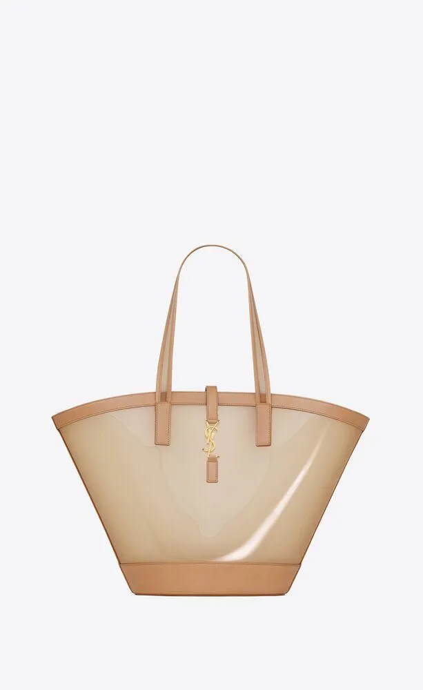 panier mediano de vinilo y piel de curtido vegetal