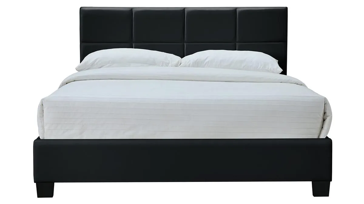 Cama de matrimonio 160x200 cm negro SOLAL