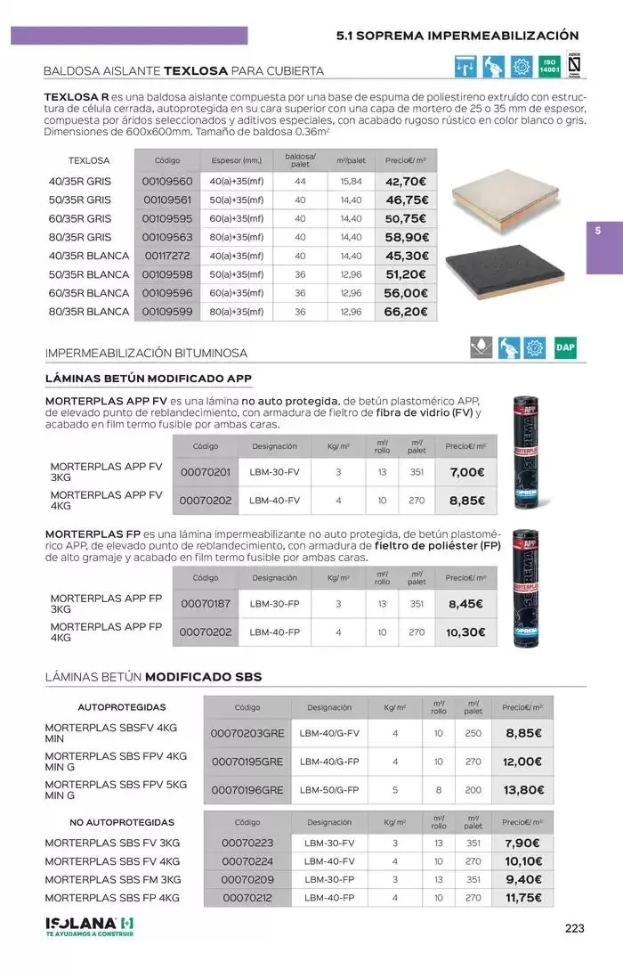 Catálogo de IMPERMEABILIZACIÓN – TARIFA ISOLANA 2025 2 de enero al 31 de marzo 2025 - Página 4