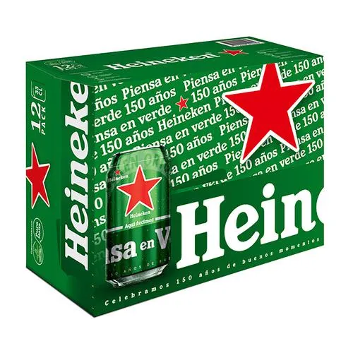 HEINEKEN Cervezas pack de 12 latas de 33 cl.
