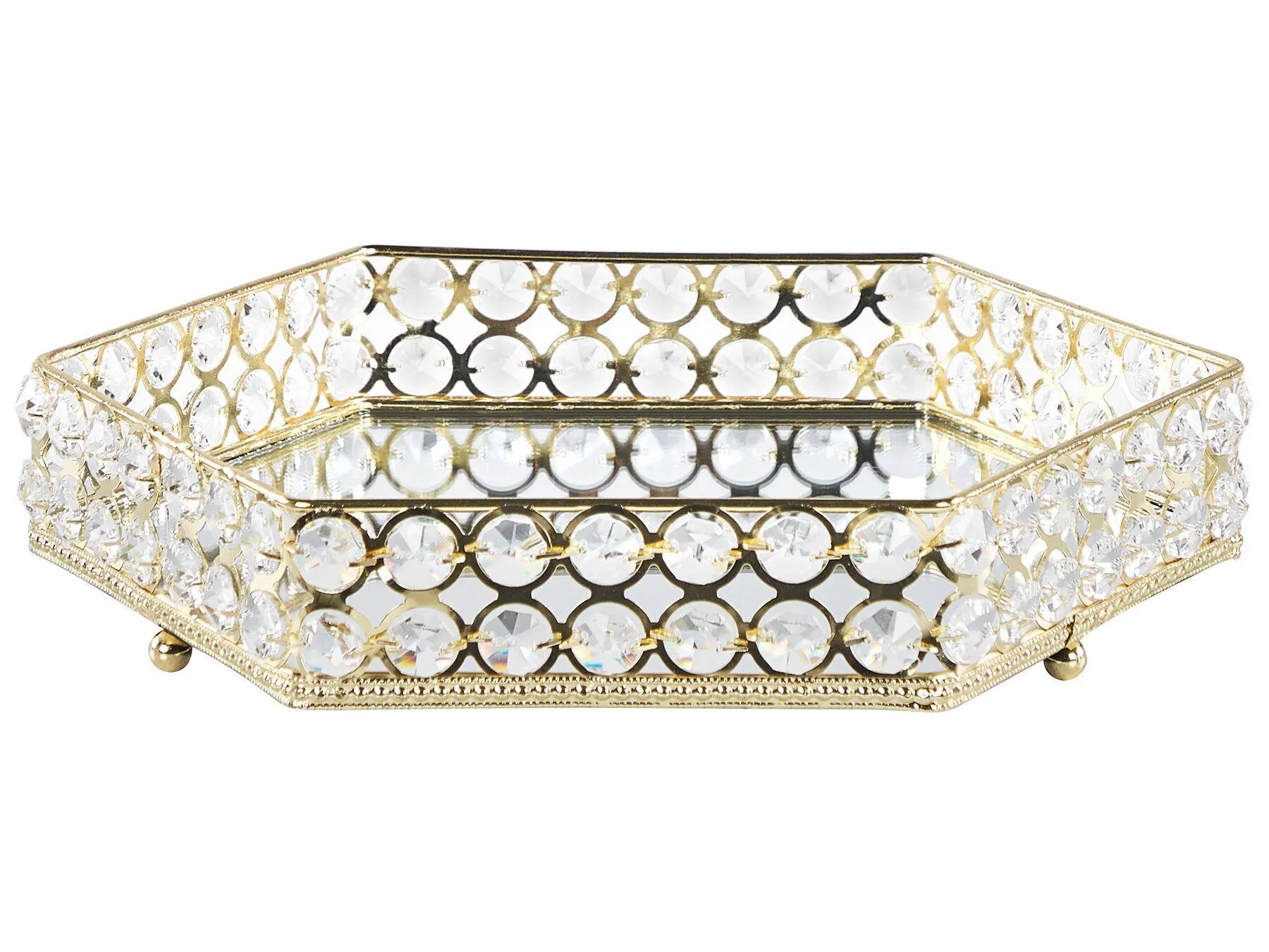 Bandeja decorativa VATAN Vidrio Dorado