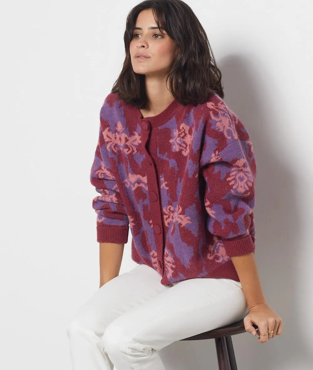 Chaqueta de punto multicolor