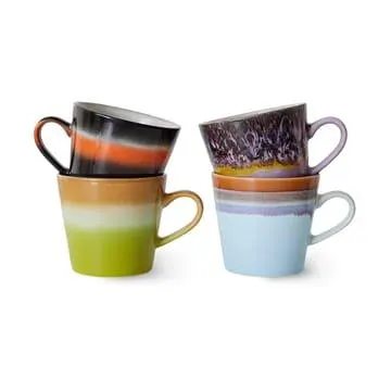 Set de 4 tazas de capuchino 70's Solid