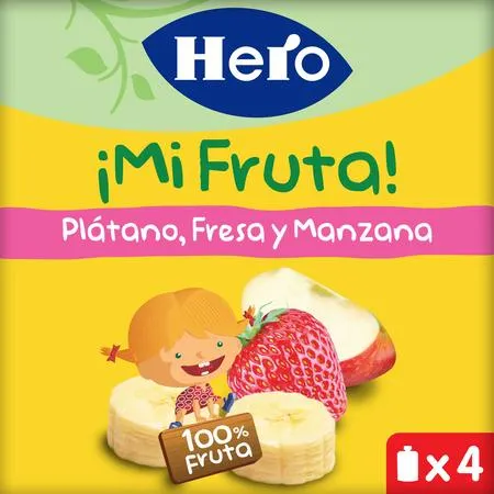 Pouch Hero manzana y plátano 4x100g