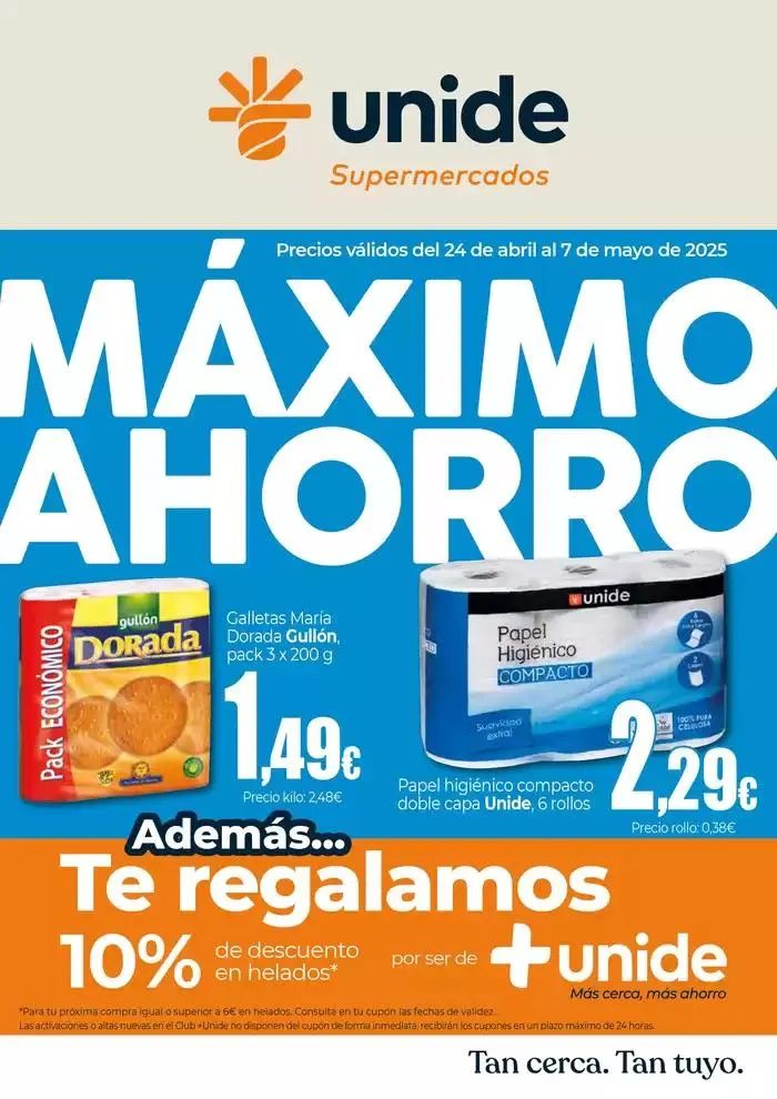 Catálogo de Máximo Ahorro en Supermercados UNIDE 24 de abril al 7 de mayo 2025 - Página 1