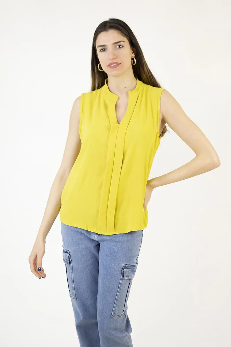 Blusa cuello mao mostaza