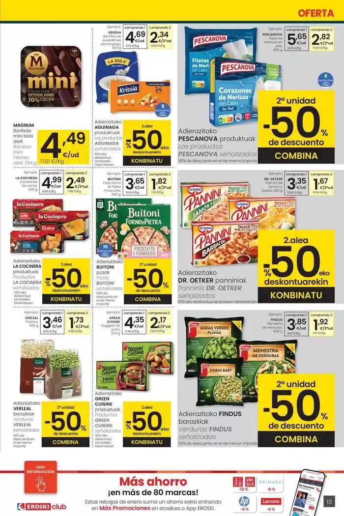 Catálogo de 2000 produktu baino gehiago, BETI PREZIO ONEAN EROSKI CENTER 16 de enero al 28 de enero 2025 - Página 13