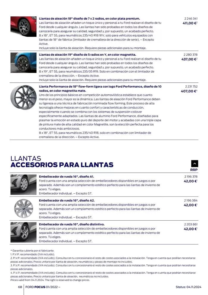Catálogo de Ford de accesorios Focus 13 de noviembre al 13 de noviembre 2025 - Página 68