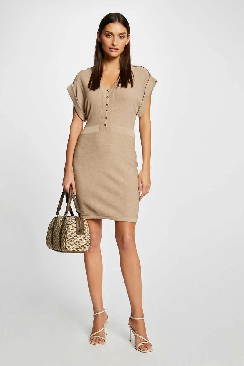 Vestido de punto ajustado manga corta