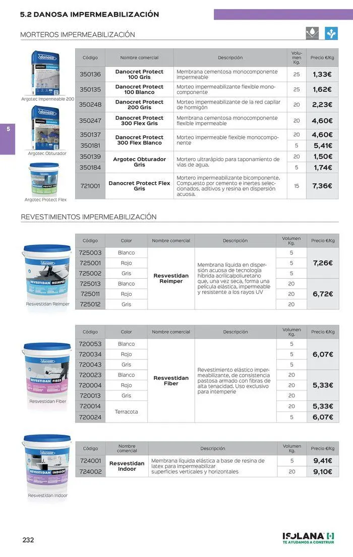 Catálogo de IMPERMEABILIZACIÓN – TARIFA ISOLANA 2024 29 de agosto al 31 de diciembre 2024 - Página 12