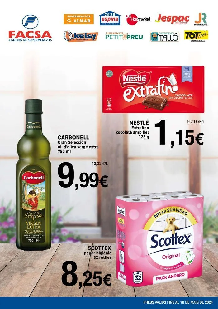 Preus valids fins al 18 de Maig - 1