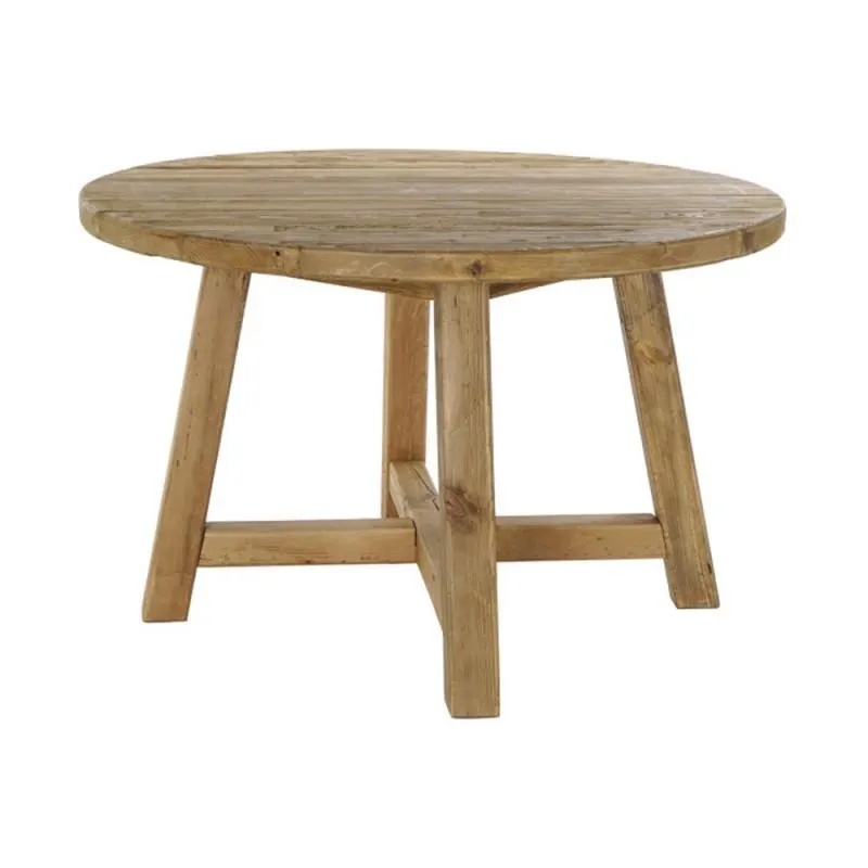 Pine dining table Ø120cm · Natural aged