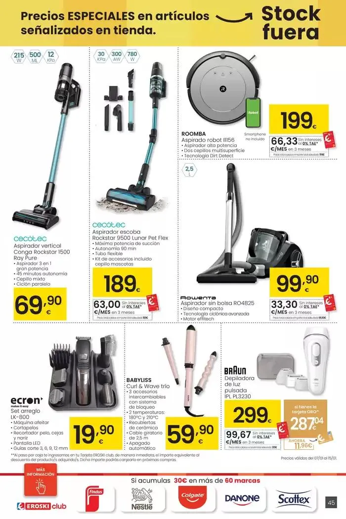Catálogo de Más de 2000 productos, SIEMPRE A BUEN PRECIO HIPERMERCADOS EROSKI 4 de enero al 14 de enero 2025 - Página 45