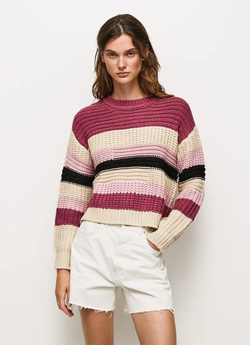 JERSEY CUELLO REDONDO DE RAYAS