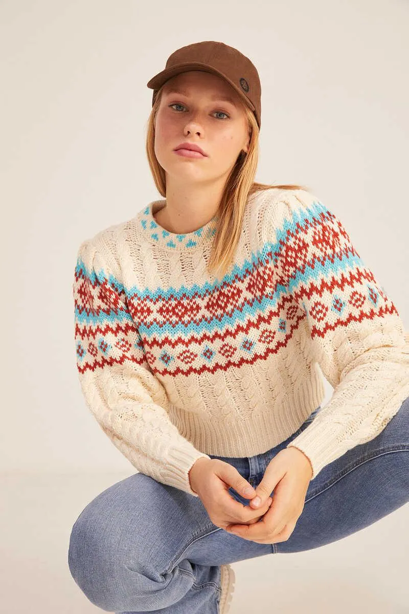 Jersey Cable Knit Jacquard