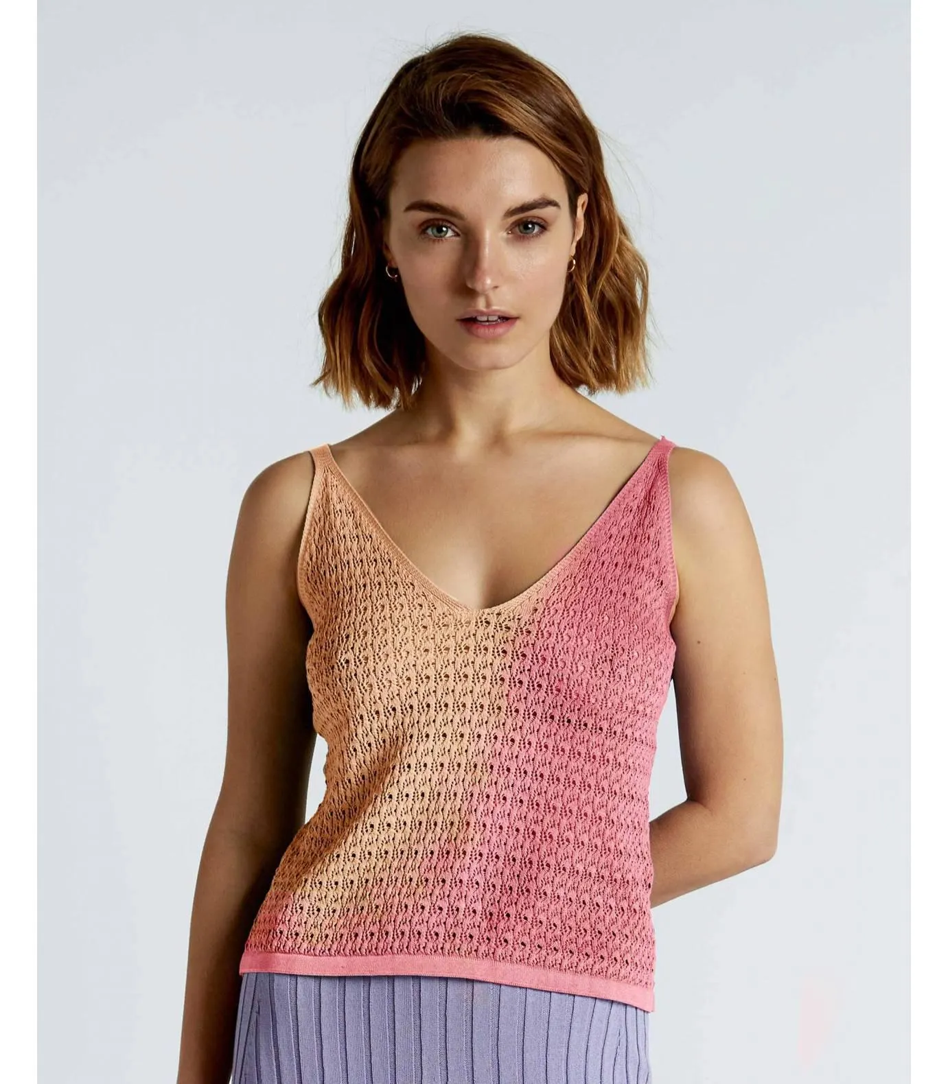 Top pointelle de tirantes color naranja