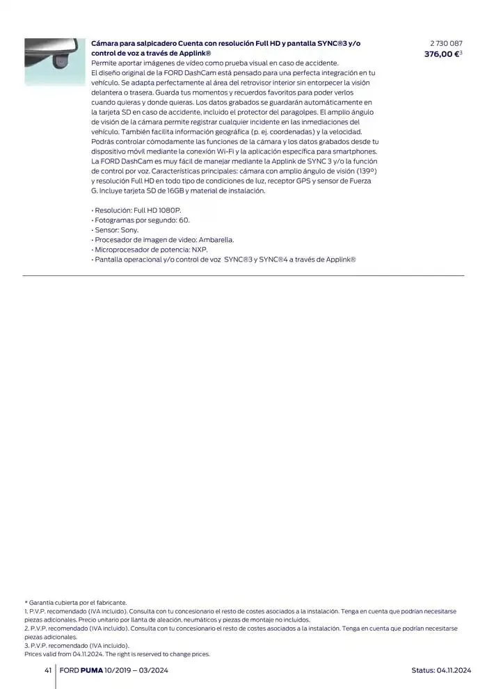 Catálogo de Ford de accesorios Ford Puma 13 de noviembre al 13 de noviembre 2025 - Página 41