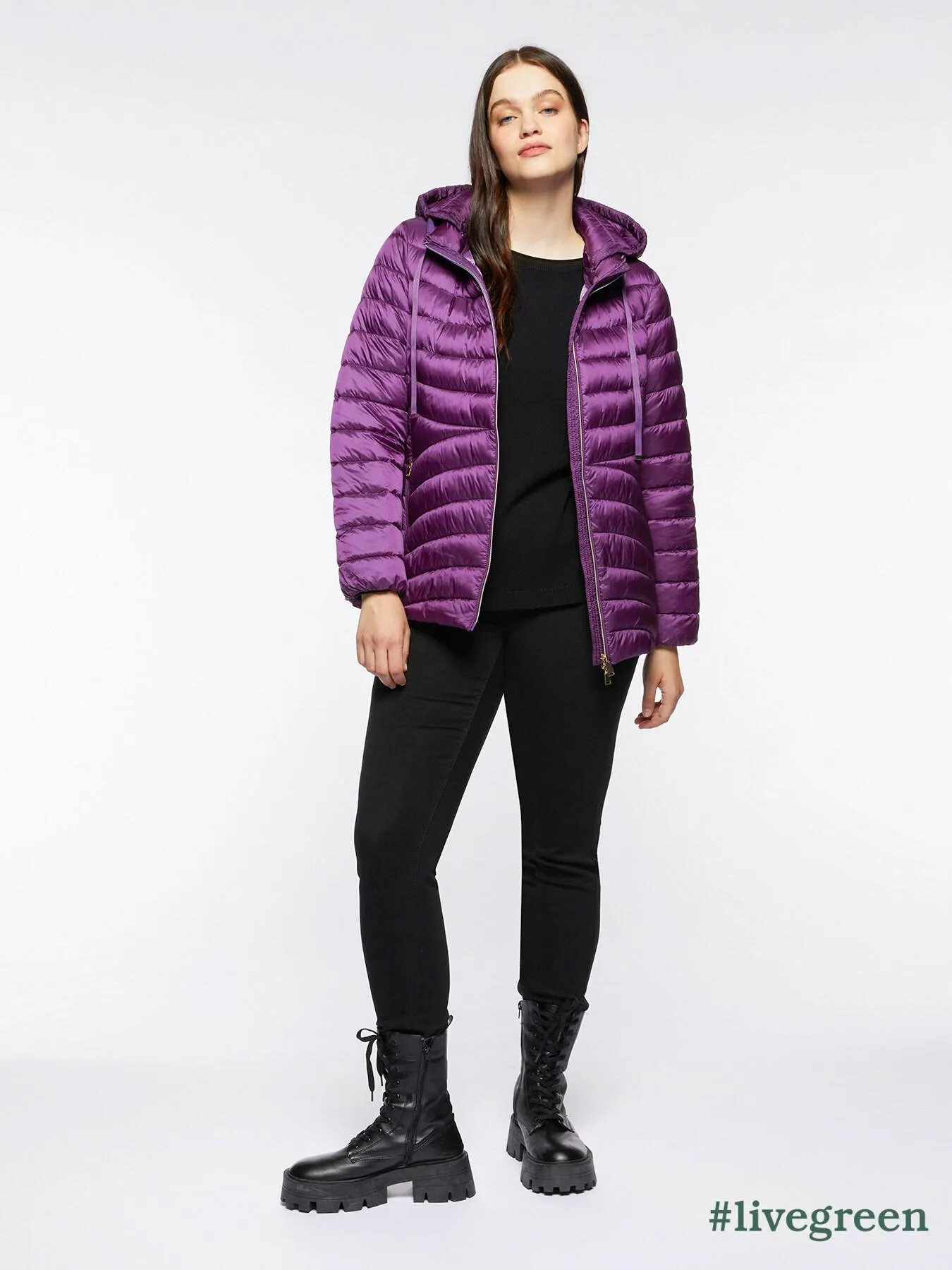 Plumífero con capucha de Sorona® Aura