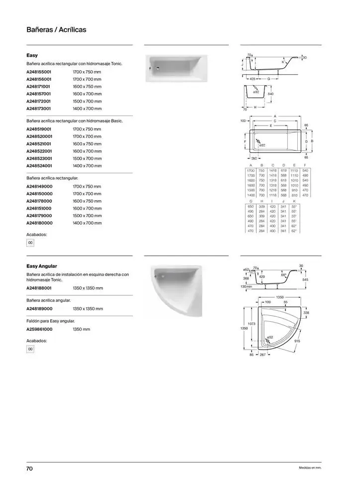 Catálogo de Platos de Ducha, Bañeras y Mamparas 9 de enero al 31 de diciembre 2025 - Página 72