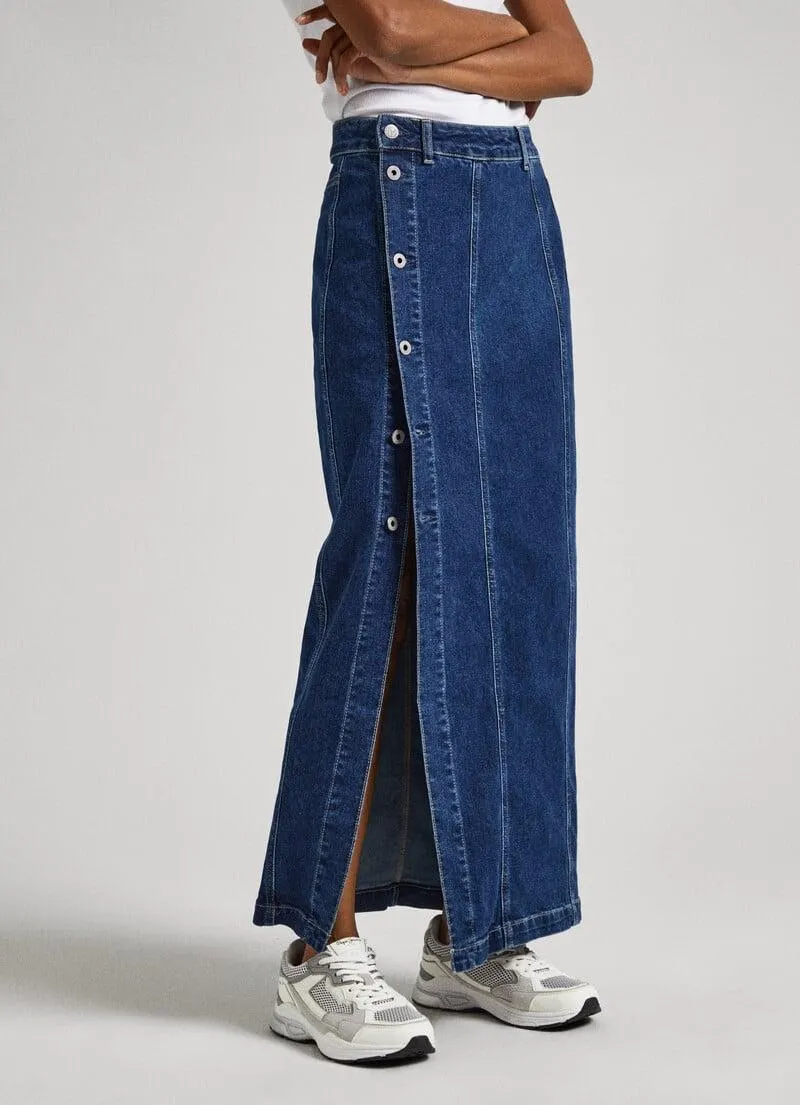 FALDA MIDI DENIM