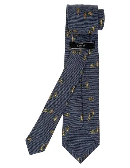 Corbata lana pajaros Azul medio