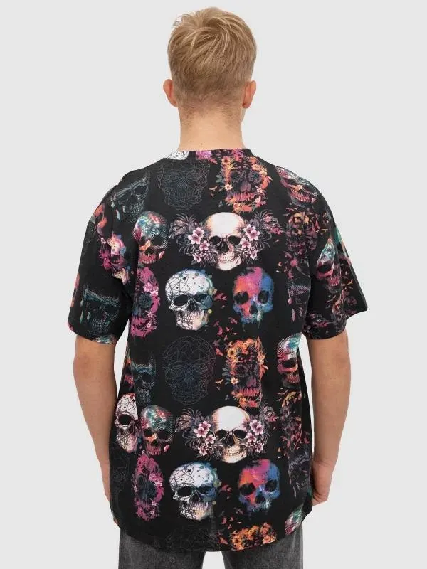 Camiseta calavera multicolor