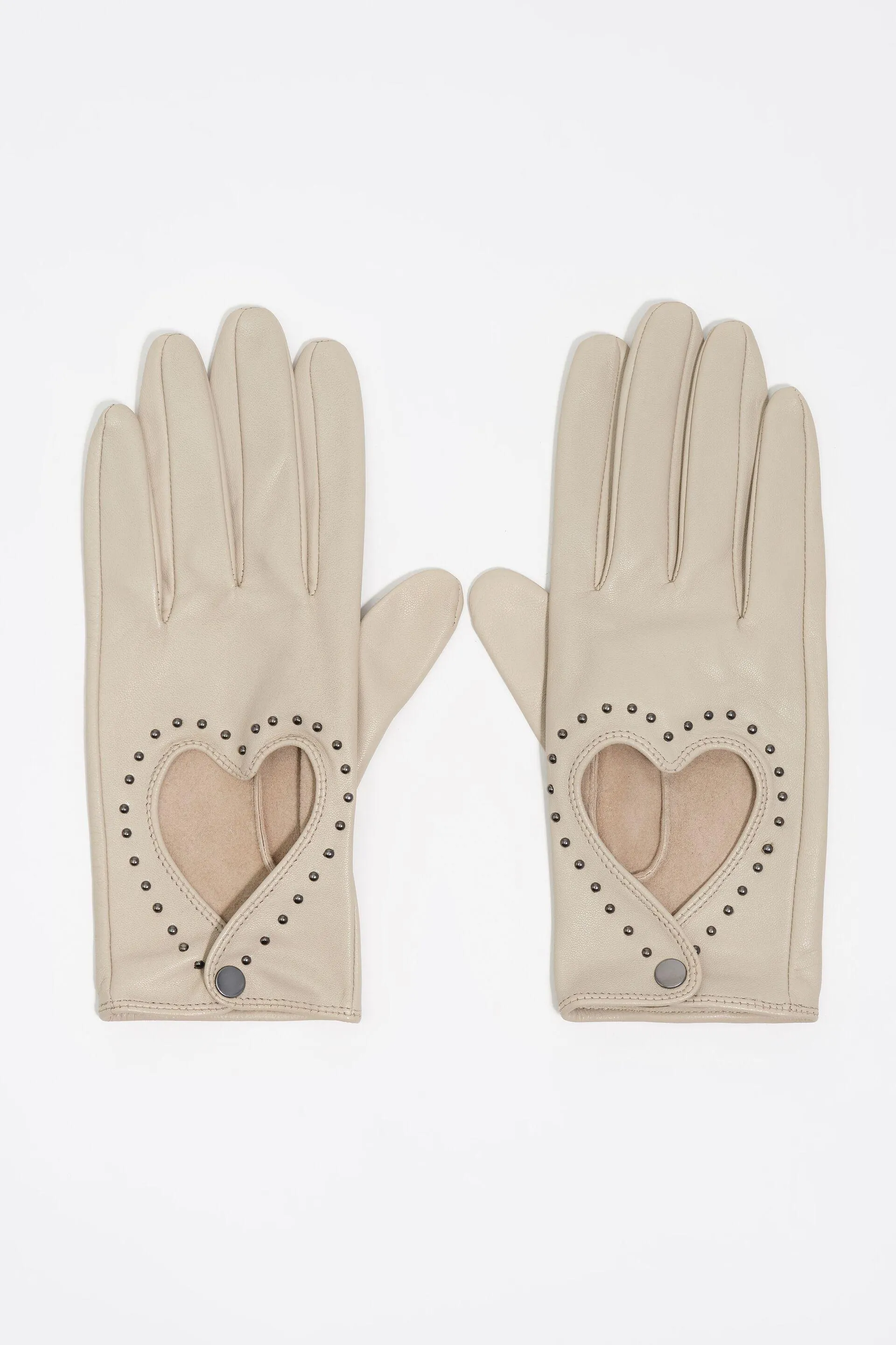 Guantes piel corazón piedra