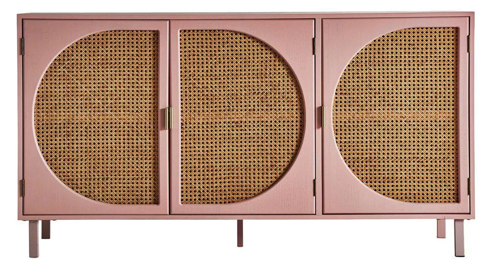 Aparador rosado de 3 puertas Bracke