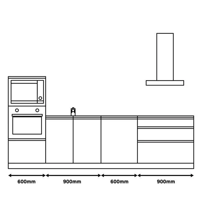 Cocina en kit DELINEA id ATENAS blanco brillo 3.00 m