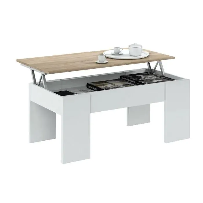Mesa de Centro Elevable de color Canadian y Blanco Artik 0F1640A