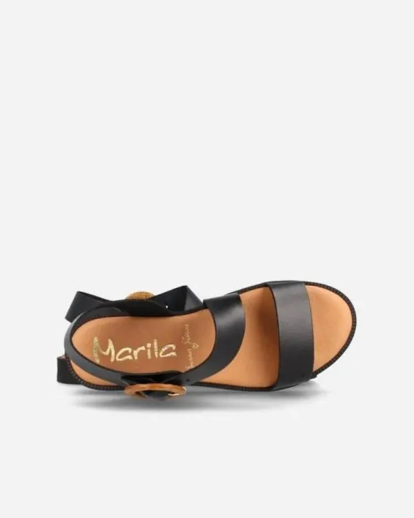 Sandalias Abiertas Mujer Negro AMSTER